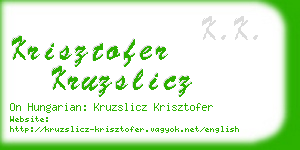 krisztofer kruzslicz business card